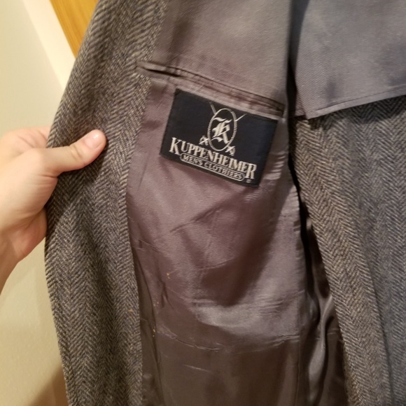 Men Pure Wool 32" Length Dress Coat - Picture 4 of 8